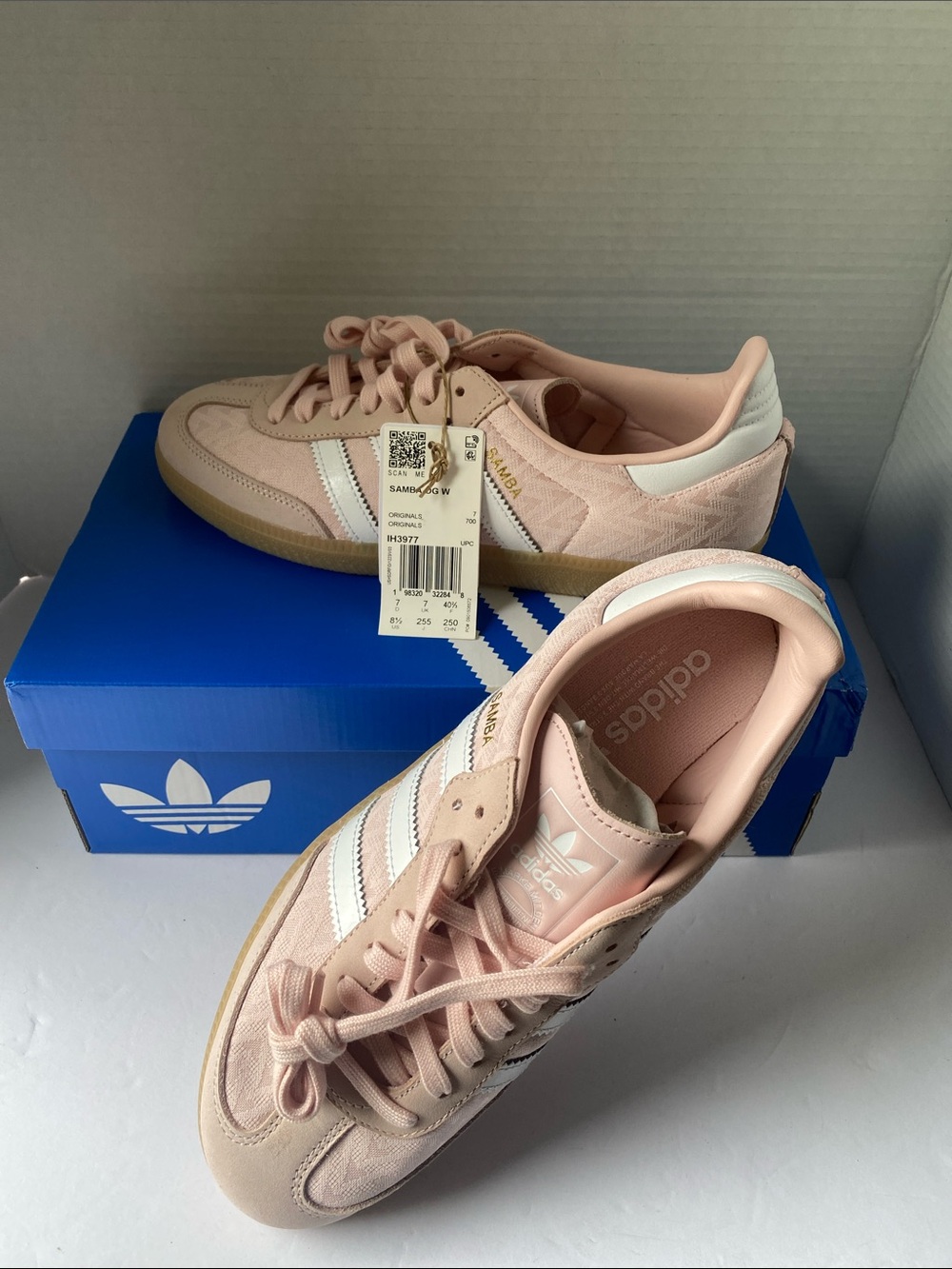 adidas Originals Samba Women’s Sneakers in Blush Pink with White Stripes